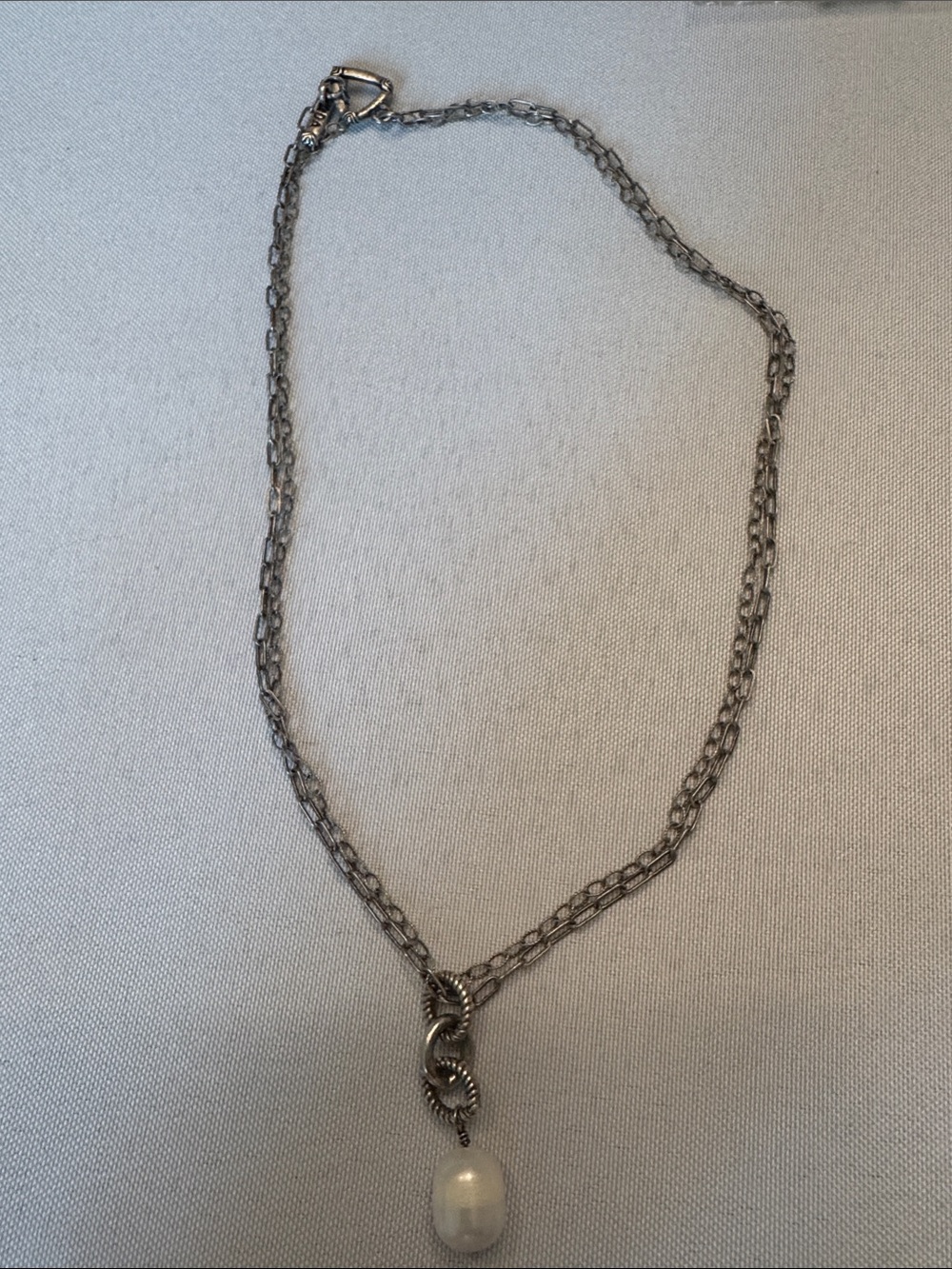 Silpada silver 925 chain necklace with white pearl drop